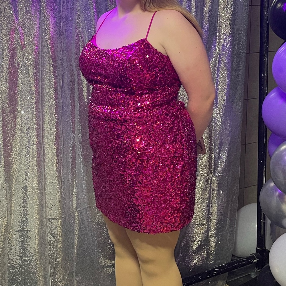 Alyce Paris Vibrant Pink Sequin Dress